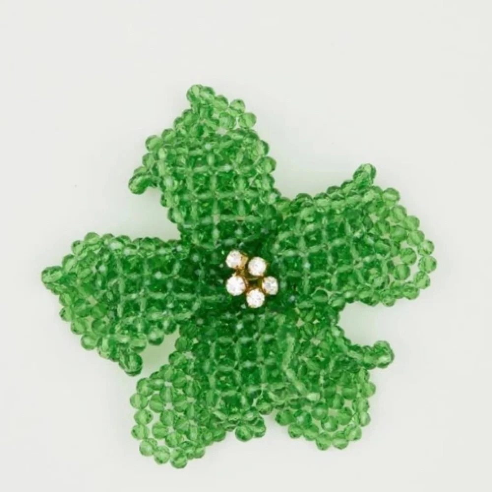 NWOT Marella by Max Mara Flower Brooch with Beads 🌺 Size: OS Color: Green Spring